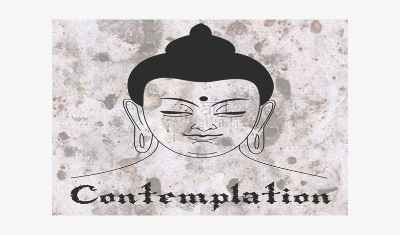 Abstract Buddha Grey Cream Contemplation - Illustration, transparent png download