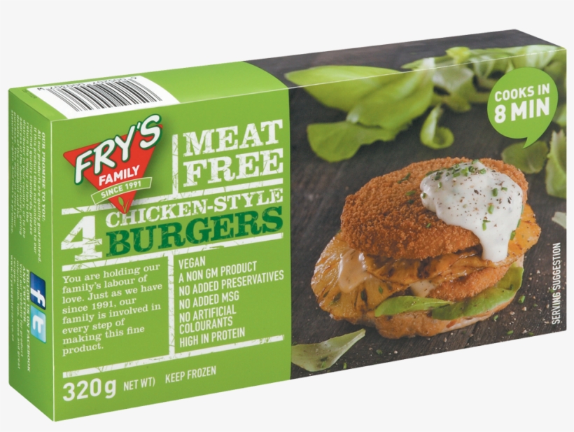 Fry's Vegetarian Chicken Style Burgers, transparent png download