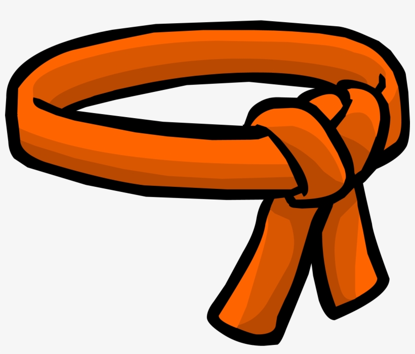 Orange Ninja Belt Icon - Club Penguin Orange Belt, transparent png download