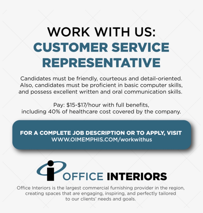 Oi Customer Service Rep Needed-01 - Sales, transparent png download