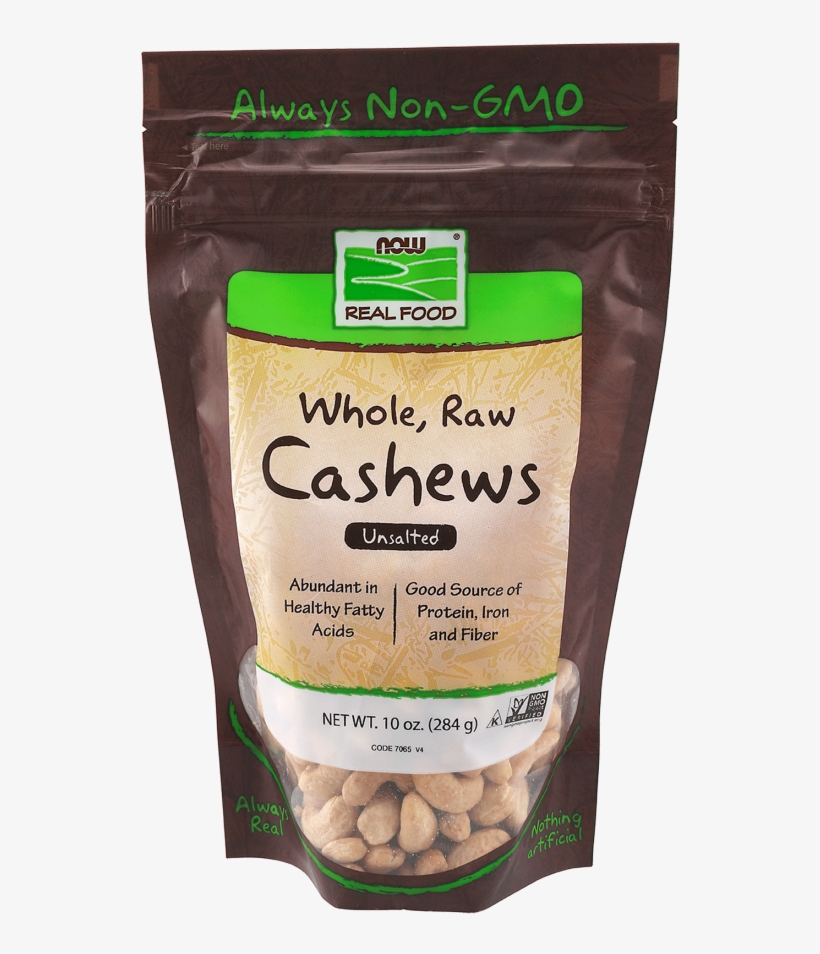 Cashews, Whole, Raw & Unsalted - Now Foods - Organic Whole Raw Cashews Unsalted - 10, transparent png download