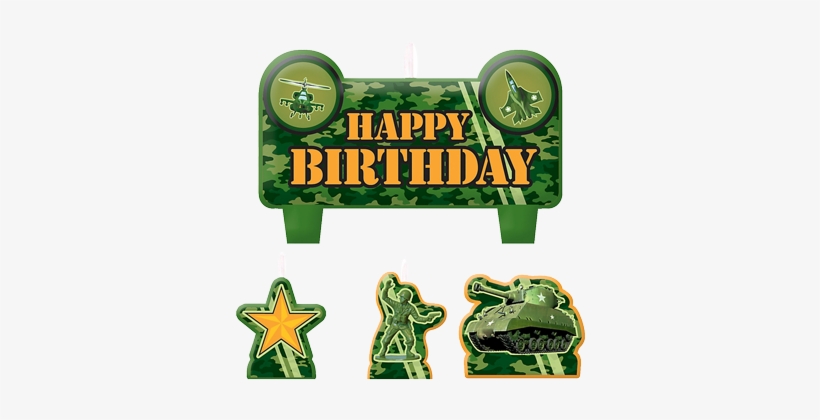 Camo Party Candles - Camouflage Birthday Candle Set 4pcs, transparent png download