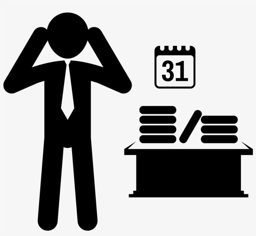 Employee Near Office Table With Calendar And Piles - Office Work Icon Png, transparent png download