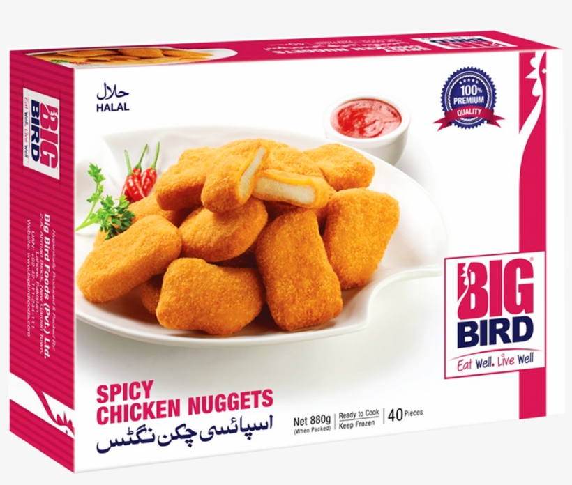 Big Bird Spicy Chicken Nuggets 880 Gm - Big Bird Food Pvt Ltd, transparent png download