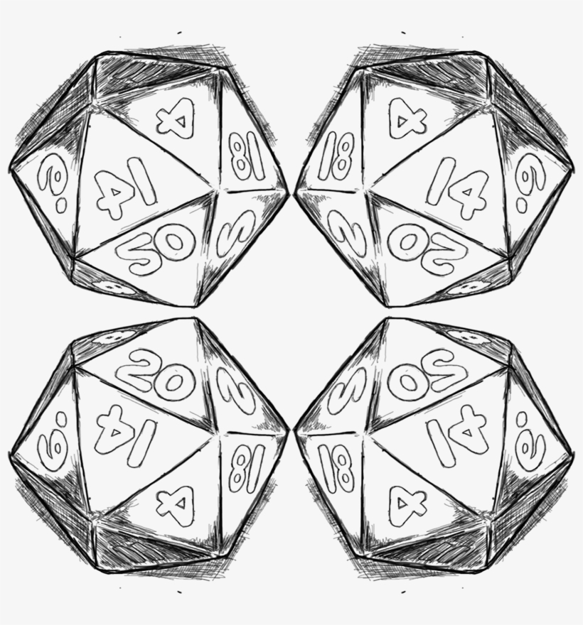 Black And White D20, transparent png download