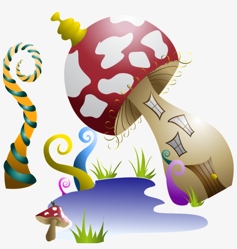 Cartoon Fairy Mushroom Castle Pattern Element - Fairytale Village 5'x7'area Rug, transparent png download