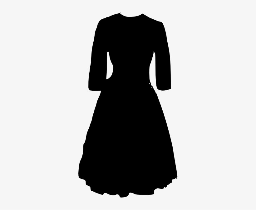Long Sleeve Dress Clip Art At Clker Black Dress Clipart PNG Image