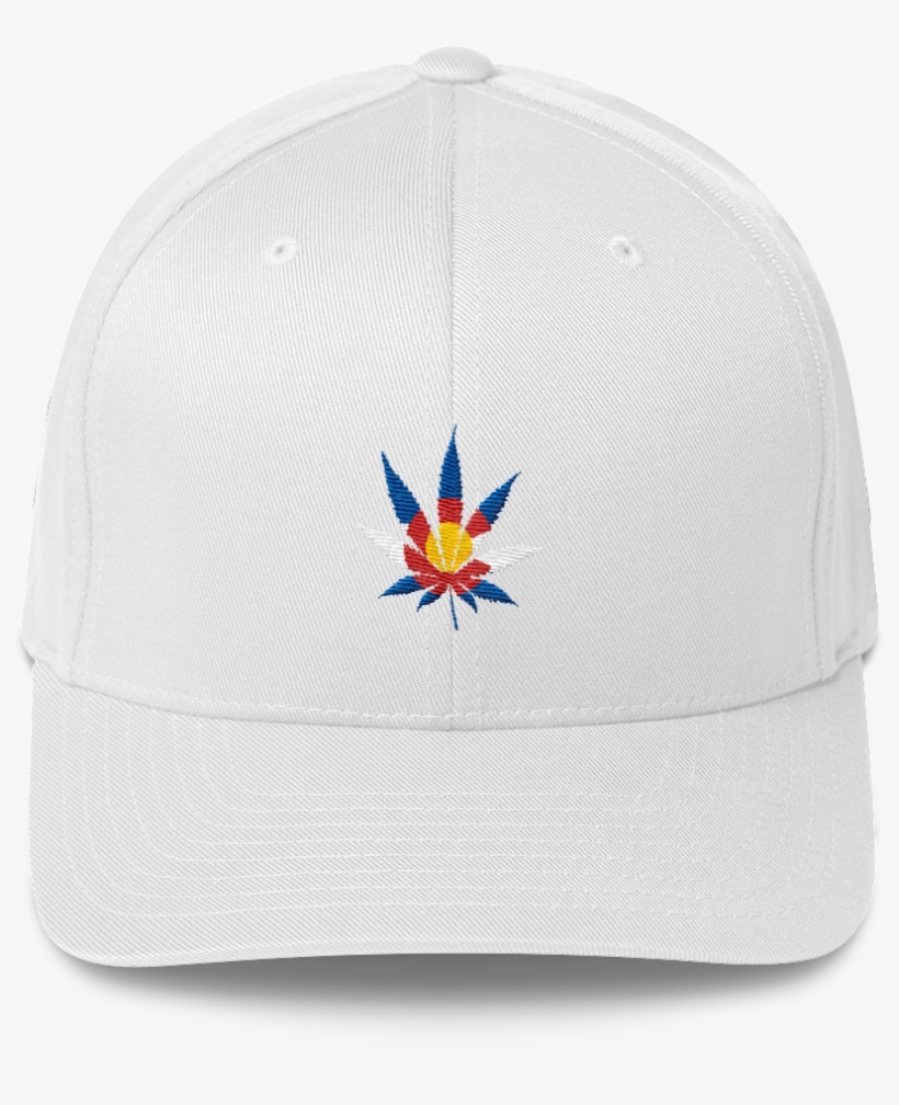 Colorado Flag Marijuana Leaf Hat White - Baseball Cap, transparent png download