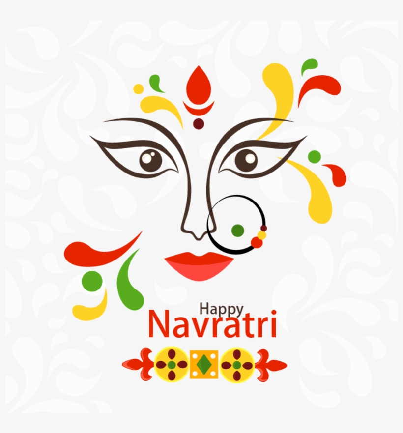 Jpg Library Library Navaratri Durga Puja Greeting Card - Durga Puja Greetings Card, transparent png download