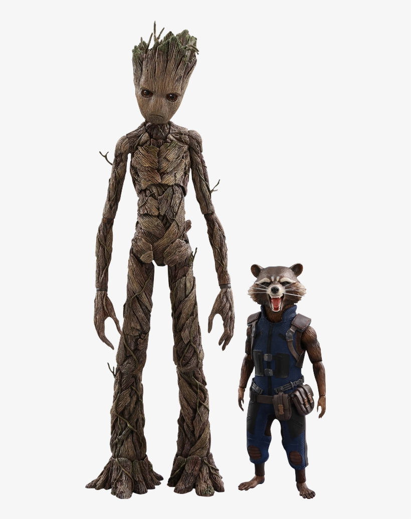61" Marvel Sixth Scale Figure Groot And Rocket - Avengers Infinity War Rocket, transparent png download