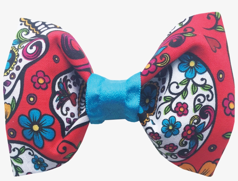 Red Dia De Los Muertos Bowtie - Sugar Skulls On Red 8 Oz. Flask // Hip Flask // Stainless, transparent png download