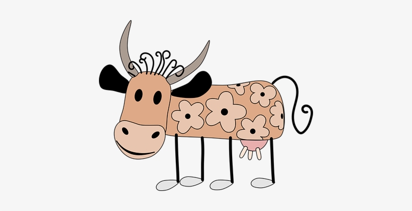 Cow, Decorated, Animal, Mammal, Brown - Clara The Cow Wristlet Purse, Linen/thistle/dark Green, transparent png download