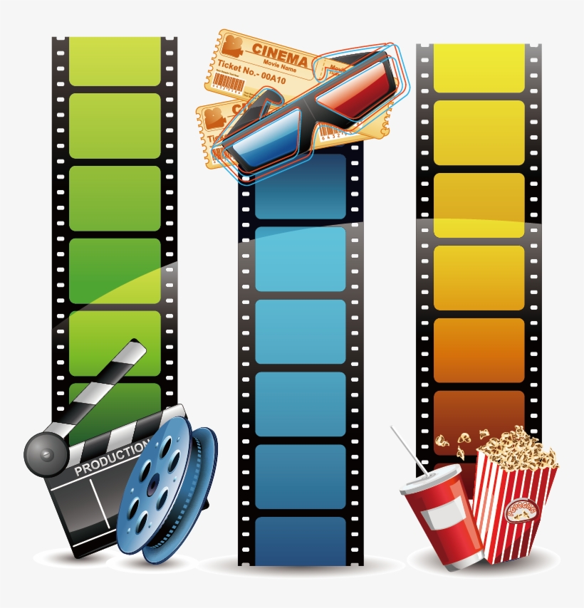 Filmstrip Png Picture - Colourful Film Strip Background Png, transparent png download
