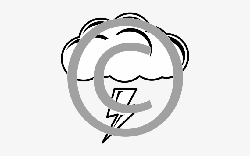 Thunder Cloud 1 - Lightning Clipart Black And White, transparent png download