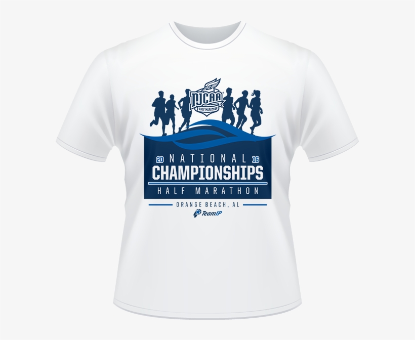 2016 Njcaa Half Marathon National Championship White - T-shirt, transparent png download
