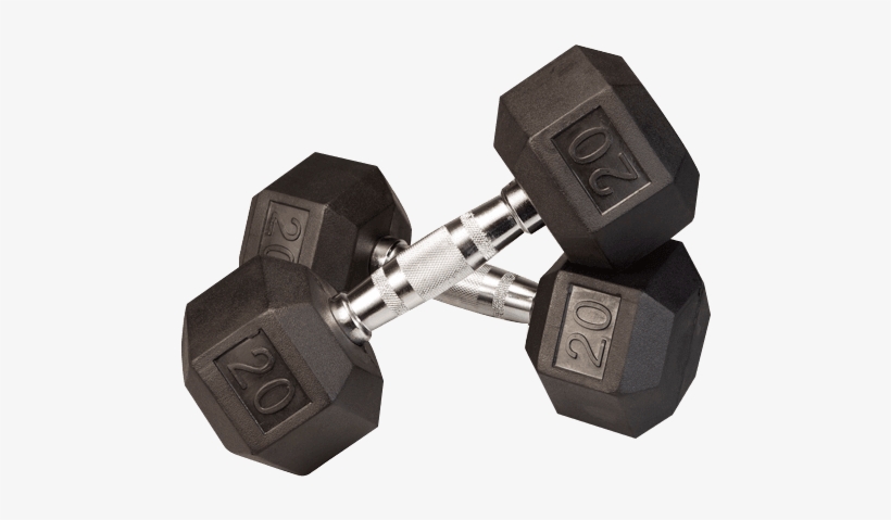 6 Sided Rubber Encased Dumbbells - Mancuerna De 15 Libras, transparent png download