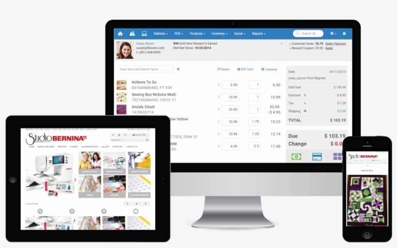 Websites & Point Of Sale For Fabric, Quilt & Sewing - Web Pos Design Examples, transparent png download