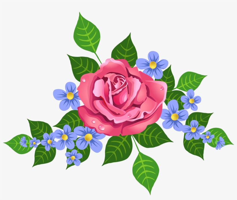 Rose Decorative Element Image - Floral Pretty Lined Stationery Paper, transparent png download