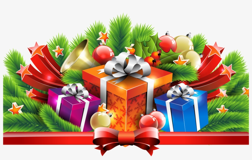 Christmas Gifts Decor Png Clipart Image - Diseño Fiesta Navideña, transparent png download