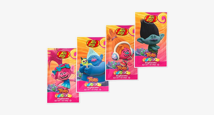 Jelly Belly Dreamworks Trolls Hugfest Mix Jelly Beans - Dreamworks Trolls Jelly Beans 1 Oz Bag 4 Count Pack, transparent png download
