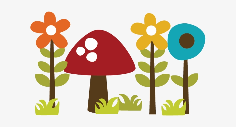 Mushroom Clipart Flower - Mushroom And Flower Clipart, transparent png download