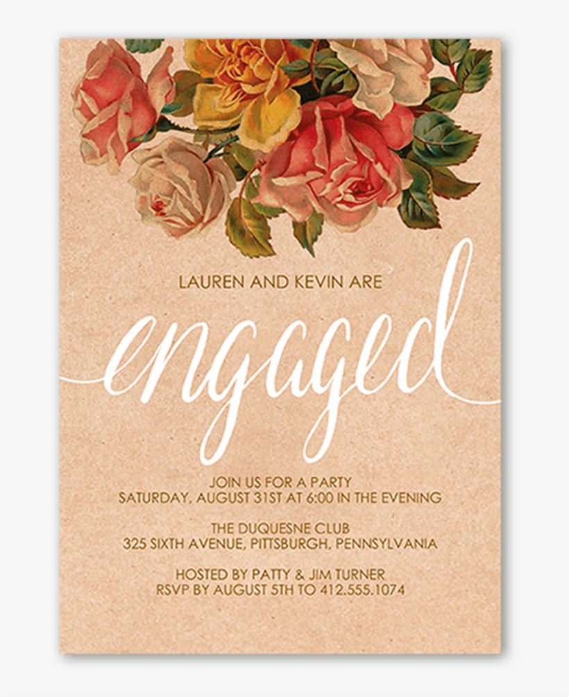 Floral Engagement Cards, transparent png download