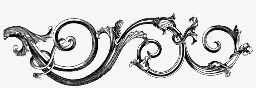 Hd Clipart Free Digital Stamp Ornate Scroll 425kb - Black Scroll Clip Art, transparent png download