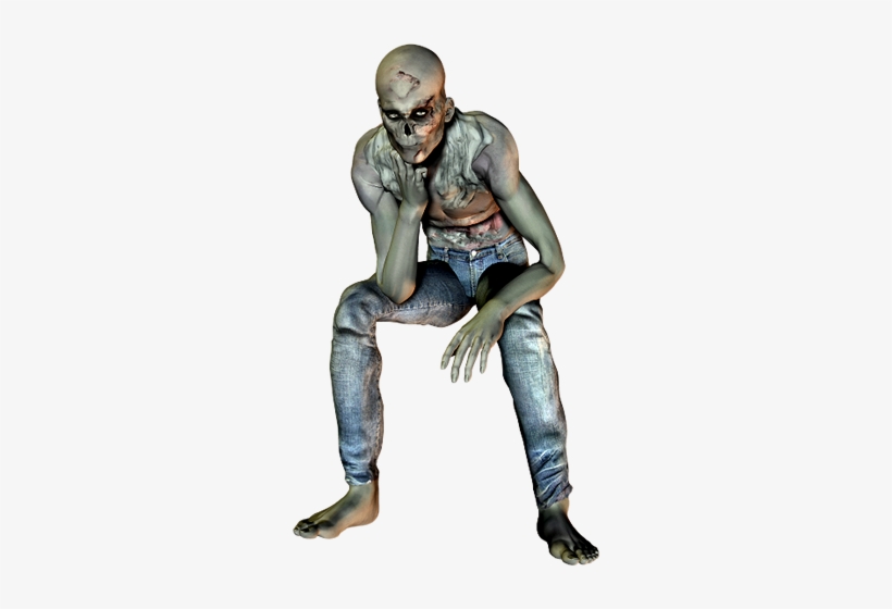 Zombie-081 - Sitting, transparent png download
