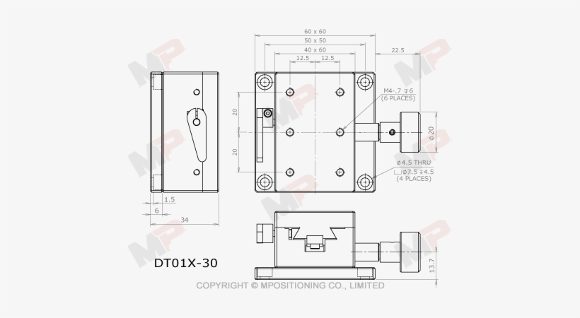 Dimension Drawing Of Dovetail Translation Stage, Png - Translation, transparent png download