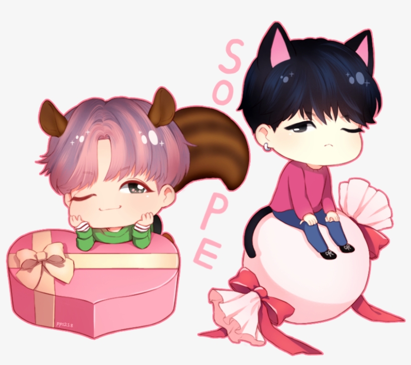 Pin By Mandy Candy On Bts Fanarts Chibi - Fan Art, transparent png download