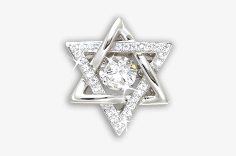 Star Of David Pendant With Swarovski Zirconia - Silver, transparent png download