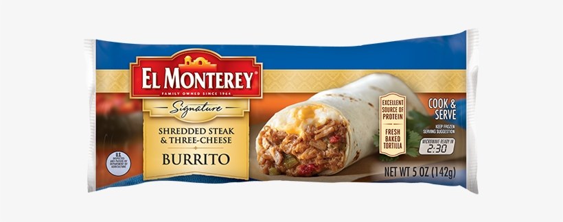 Single Sig Burrito - El Monterey Shredded Steak And Cheese Burrito, transparent png download