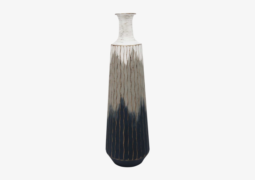 Navy White Brush Stroke Vase 68cm - Vase, transparent png download