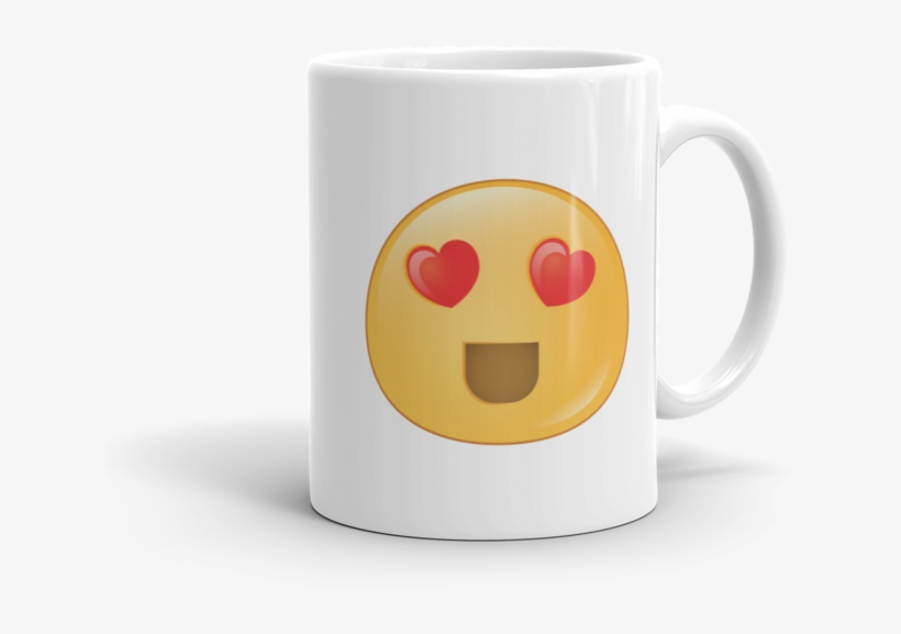 Expressive Heart Eyes Emoji Mug - Mug, transparent png download