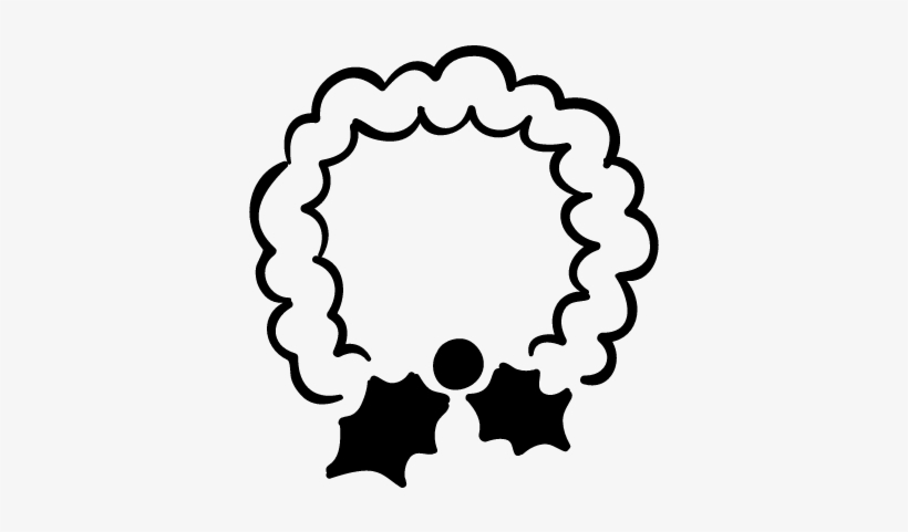 Christmas Wreath Vector - Christmas Wreath Flat Vector Png, transparent png download