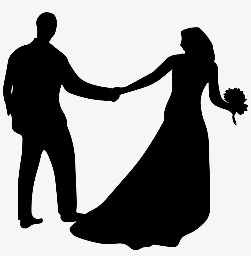 Marriage Png - Married Couple Silhouette Png, transparent png download