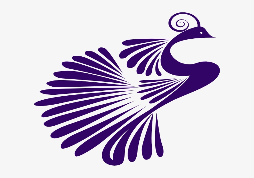 Peacock Design Vector Png - Purple Peacock Clip Art, transparent png download