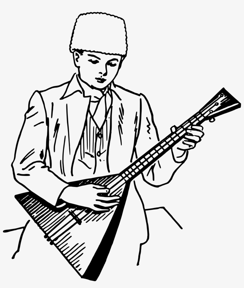 Boy Playing Balalaika - Balalaika Drawing, transparent png download