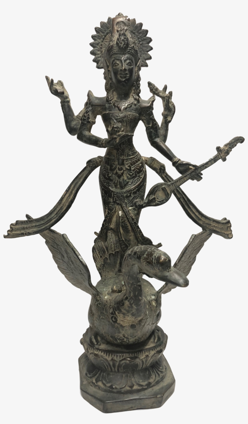 Cast Brass Piece Depicting Saraswati, Goddess Of Education - Statue, transparent png download
