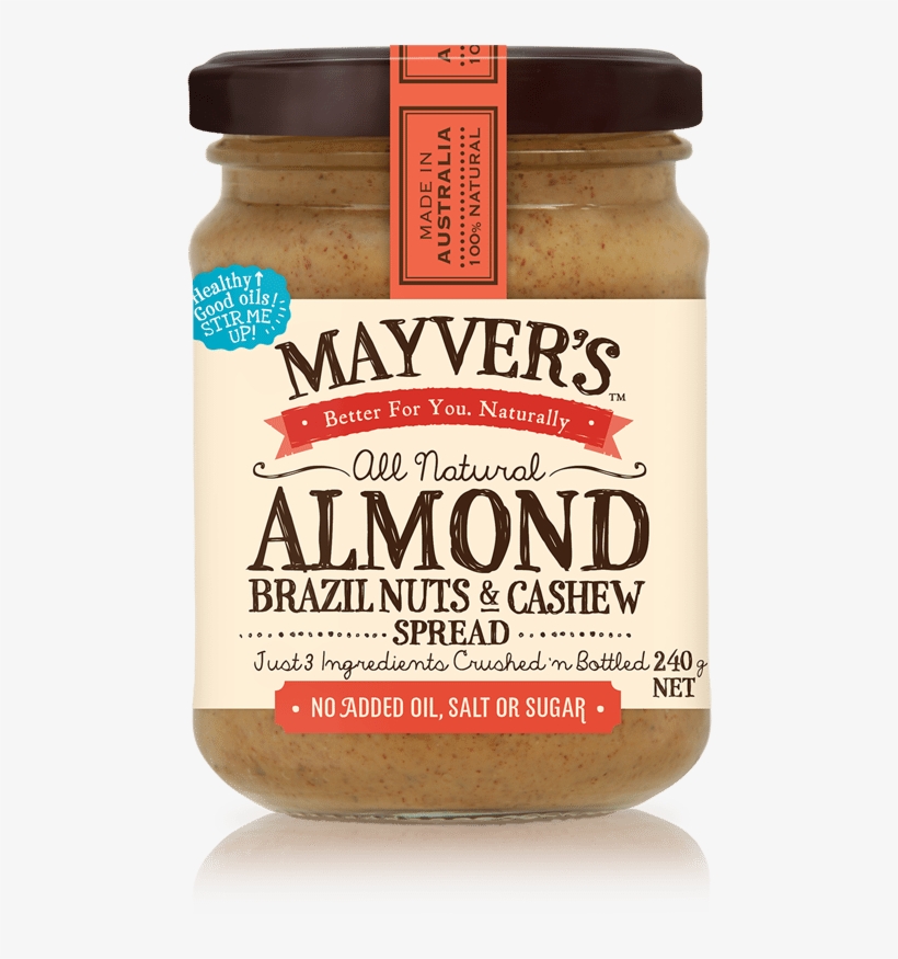 Mayver's Almond Brazil Nuts And Cashew Spread - Mayvers Cacao Super Spread, transparent png download