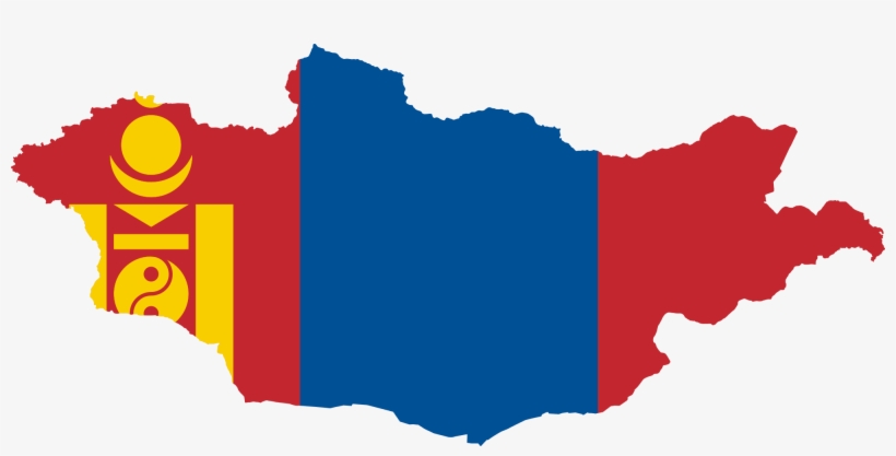 Open - Mongolia Flag Map, transparent png download