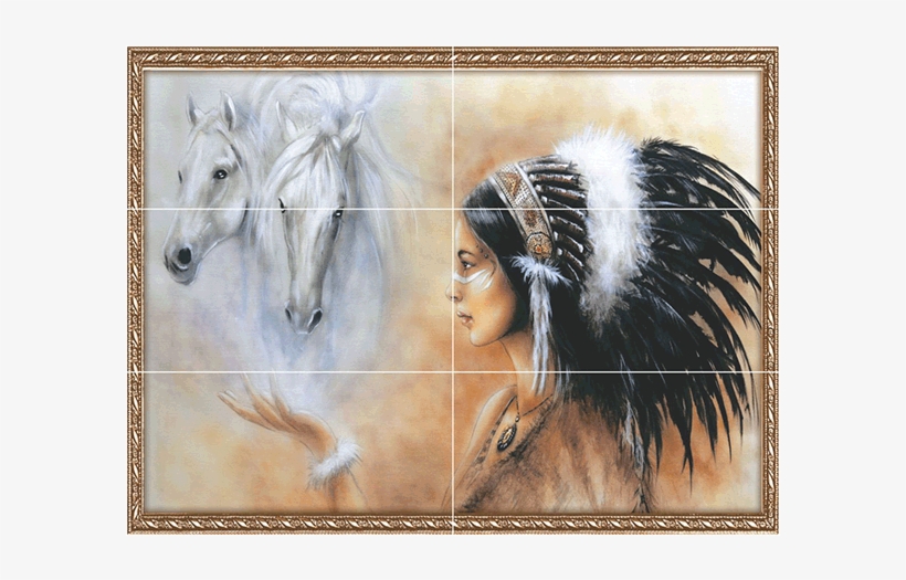 Red Indian - Paint White Horse Long Hair, transparent png download