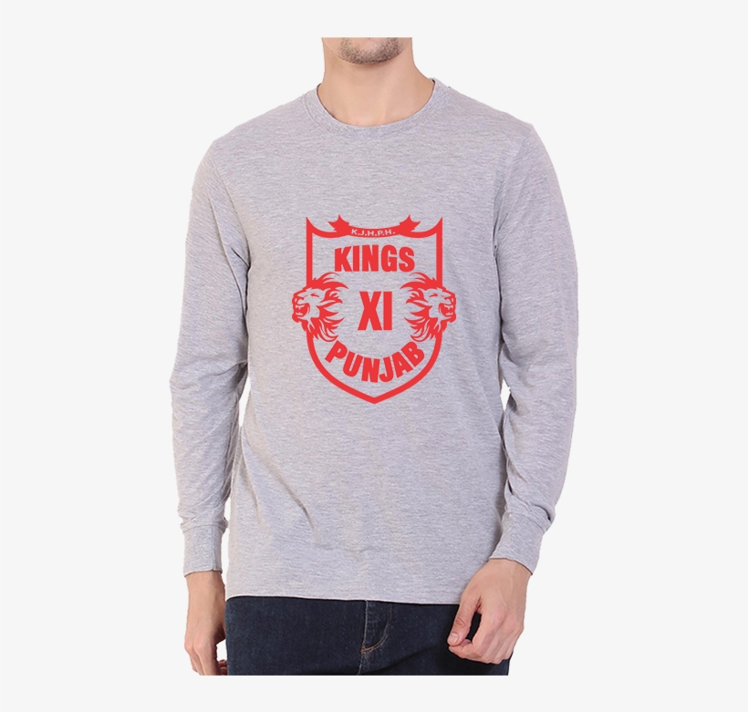Ipl 04 Kings Xi Punjab Full Sleeve Grey - Kings Xi Punjab, transparent png download