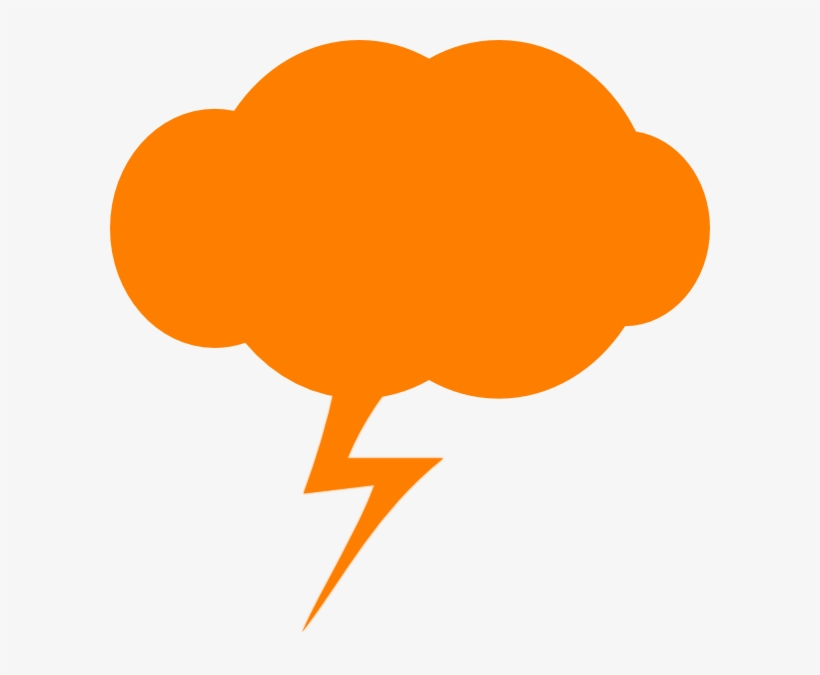 Thunder Orange Clip Art - Orange Thunder, transparent png download