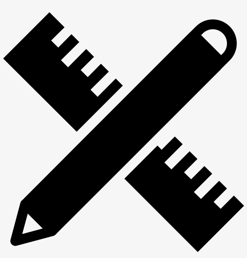 The Icon Has Two Shapes That Cross Each Other - Pencil And Ruler Vector, transparent png download