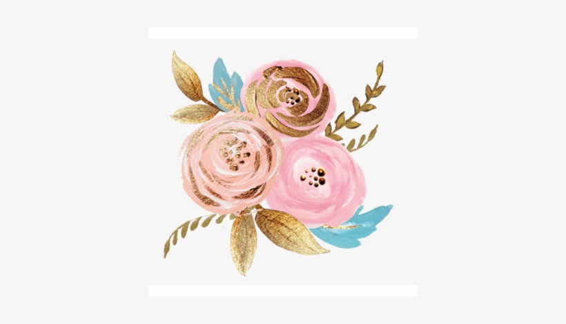 Personalised Minky Cot Blanket - Rose Gold Flower Png, transparent png download