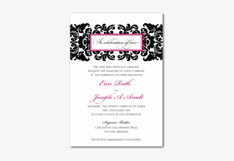 Flourish Digital Clipart Vector Decorations Black Retro - Damask Wedding Invitations, transparent png download
