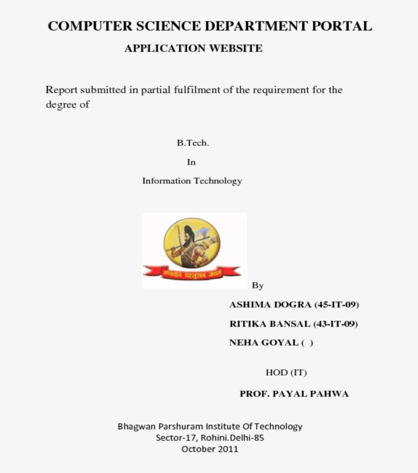 Computer Science Department Portal Application Website - Parshuram, transparent png download