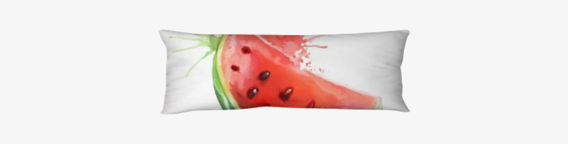 Watercolor Painting, Watermelon, Vector Illustration, - Cushion, transparent png download