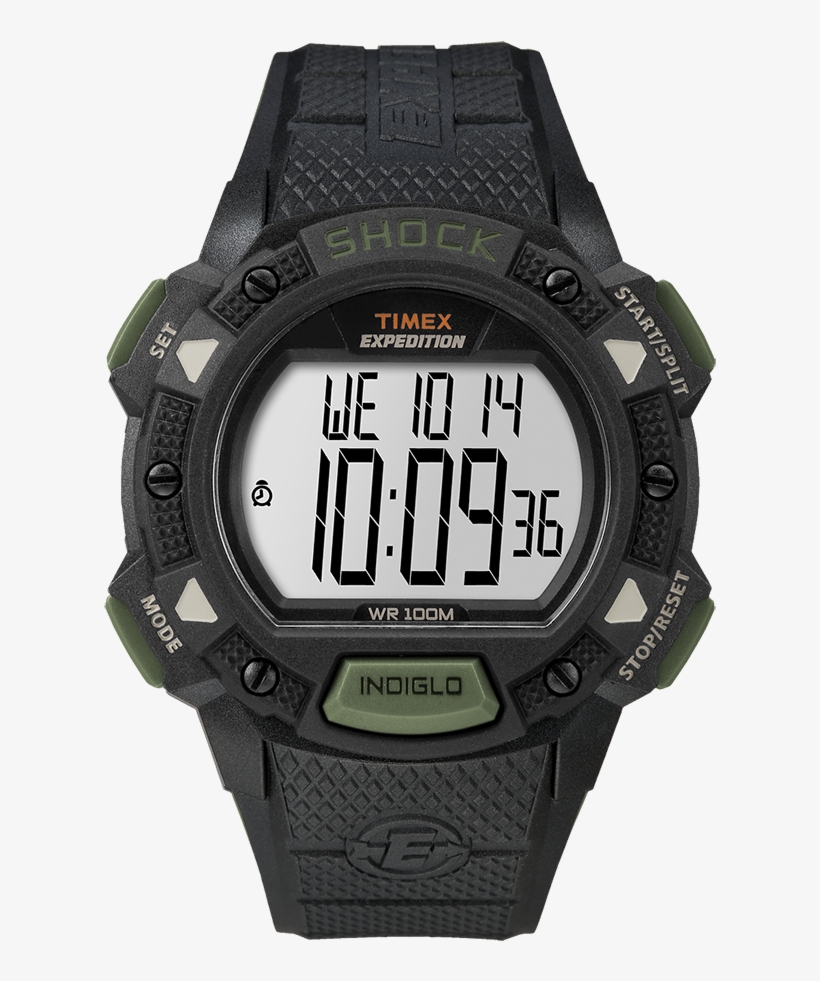 Expedition Base Shock 45mm Resin Strap Watch - Timex Expedition Basic Digital Watch, transparent png download